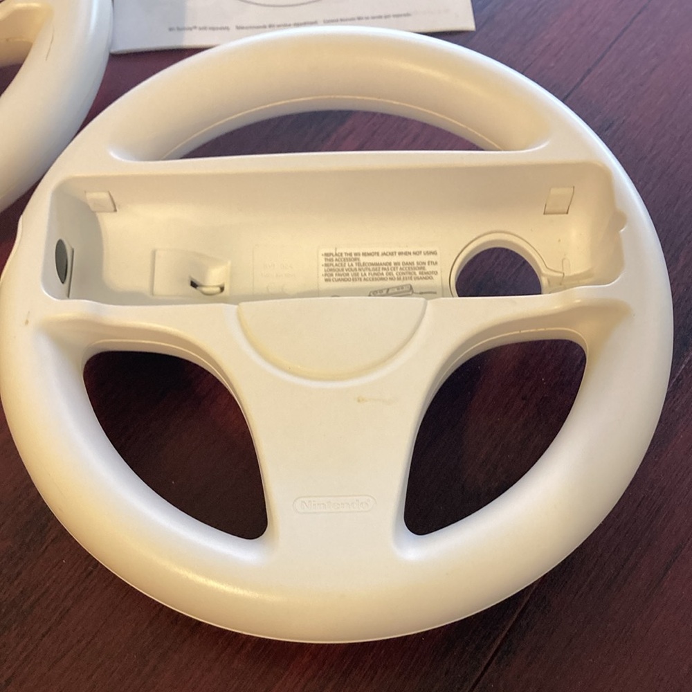 Nintendo Wii White Racing Wheel Set - Picture 5 of 5